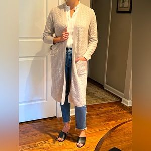 J Jill long cardigan - taupe duster excellent condition